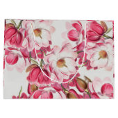 Roze Magnolia Gift Bag Large Cadeauzakje (Achterkant)
