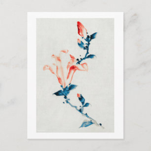 Roze Magnolia, Hokusai, Ukiyo-e Briefkaart