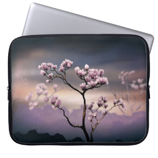 Roze Magnolia-laptoptas (donkere versie) Laptop Sleeve