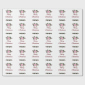 Roze, Magnolia Merry-kerstakelpapier Cadeaupapier (Vlak)