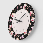Roze Magnolia Patroon {kies uw kleur} Grote Cloc Grote Klok (Hoek)