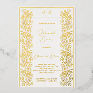 Roze Magnolia repetitie diner Folie Uitnodiging