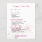 Roze Magnolia Roze & Grijs Typografie Service Menu (Achterkant)