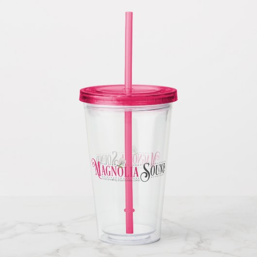 Roze Magnolia Sound Tumbler Acryl Drinkbeker (Voorkant)