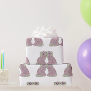 Roze Magnolia Staffordshire Dogs Rozen Art Print Cadeaupapier