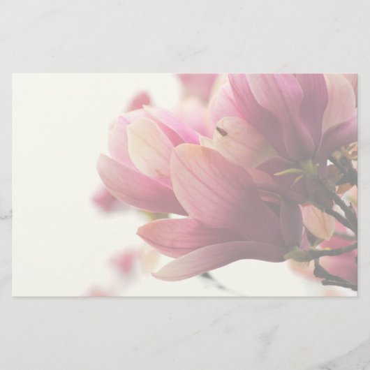 Roze Magnolia Stationery Briefpapier (Voorkant)