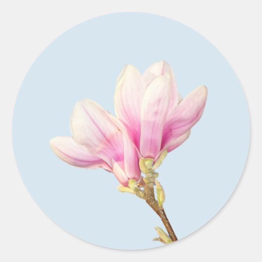 Roze Magnolia Sticker (Voorkant)