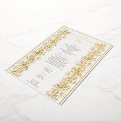 Roze Magnolia Wedding Menu Kaart (Gedraaid)