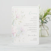 Roze Magnolia Wedding Programma (Staand voorkant)