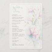 Roze Magnolia Wedding Programma (Achterkant)