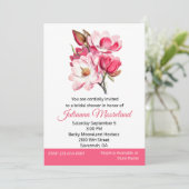  Roze Magnolias Bruidsdouche Uitnodiging (Staand voorkant)