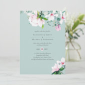 Roze Magnolias Sage Eucalyptus Dusty Blue Wedding (Staand voorkant)