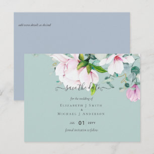 Roze Magnolias Sage Eucalyptus Weduwdata Briefkaart