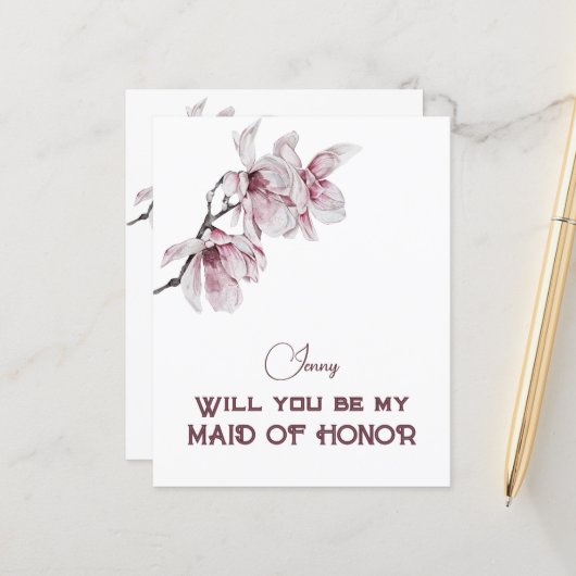 Roze Magnolias zal je wijsmaken. (Voorkant / Achterkant in situ)