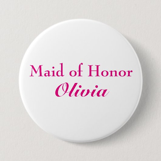 Roze Maid of Honor Button (Voorkant)