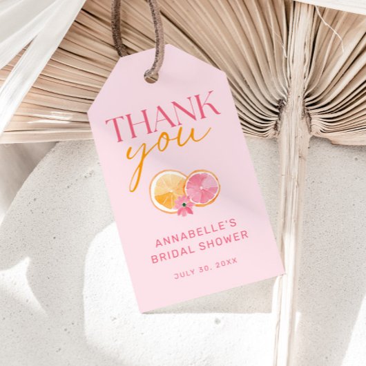 Roze Main Squeeze Bruiloft Feest Bedankt Cadeaulabel