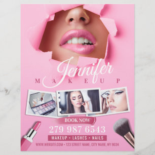 Roze Make-up Artiest / Beauty Salon Flyer