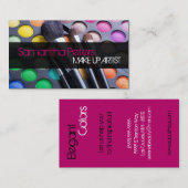 Roze make-up Artist Palette Brush Visitekaartje (Voorkant / Achterkant)