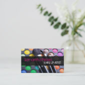 Roze make-up Artist Palette Brush Visitekaartje (Staand voorkant)
