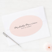 roze make-up en schoonheid gepersonaliseerd ovale sticker (Envelop)