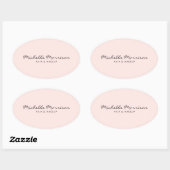  roze make-up en schoonheid gepersonaliseerd ovale sticker (Vel)