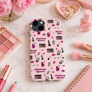 Roze make-up patroon telefoonhoesje iPhone 13 hoesje