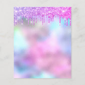 Roze Make-up Schoonheidssalon Roos Holografische P Flyer (Achterkant)