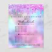 Roze Make-up Schoonheidssalon Roos Holografische P Flyer (Voorkant)
