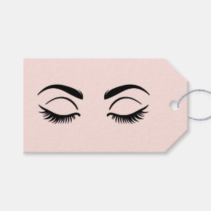 Roze Make-up Wimpers & Wenkbrauwen Schoonheid Cadeaulabel