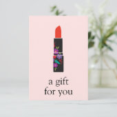 Roze Makeup Artiest Lipstick Cadeaubon (Staand voorkant)