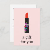 Roze Makeup Artiest Lipstick Cadeaubon (Voorkant / Achterkant)
