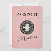 Roze Malediven Paspoort Bewaar de datum Save The Date (Voorkant)