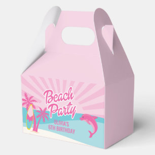 Roze Malibu Beach Verjaardag Bedankdoosjes
