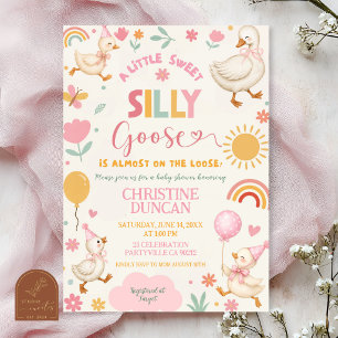Roze Malle Gans Babyshower Uitnodiging