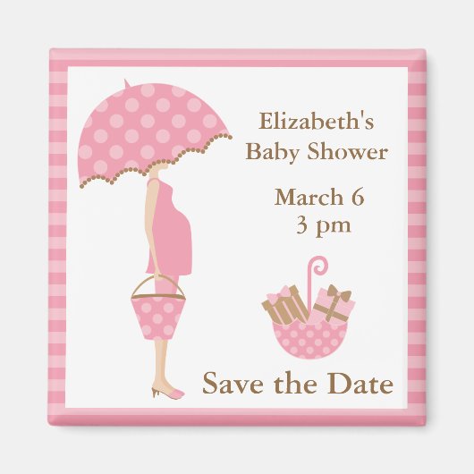 Roze Mam om te zijn met Paraplu Magneet (Voorkant)