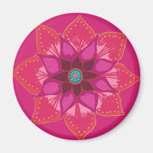 Roze Mandala bloemkunst Magneet