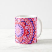 Roze Mandala Boho Levendig Geometrisch Patroon Gez Koffiemok (Voorkant rechts)