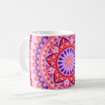 Roze Mandala Boho Levendig Geometrisch Patroon Gez