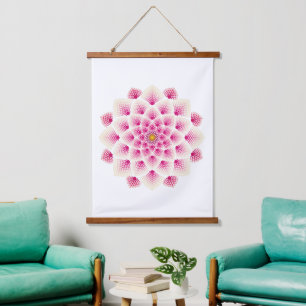 Roze Mandala Flower Hangend Wandkleed