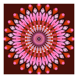 Roze Mandala Foto Afdruk