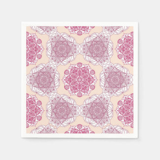 Roze mandala geometrie servet