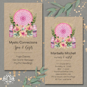 Roze Mandala Kristallen Bloem Energie Yoga Reiki S Visitekaartje