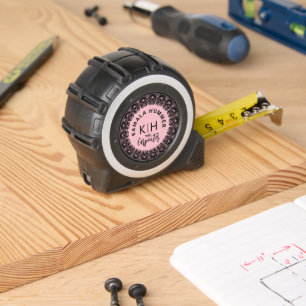 Roze Mandala, Monogram, Aangepaste tekst Rolmaat