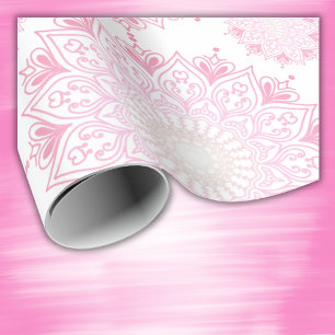 roze mandala op wit cadeaupapier