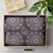  roze mandala op zwart | tissuepapier (Geschenk)