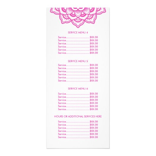 Roze Mandala Reclamekaart (Achterkant)