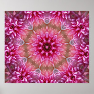 Roze Mandala van de kleurrijke fractale kunst van Poster