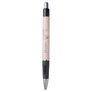 Roze Mandenvlecht Vlinder Pen