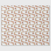 Roze manen en bloemen cadeaupapier (Vlak)