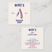  roze mannen kapperszaak scheermesje haarstylist vierkante visitekaartje (Voorkant / Achterkant)